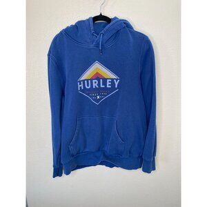 Hurley Mens Blue Fleece Hoodie L Pullover‎ Sweatshirt pullover cotton hooded